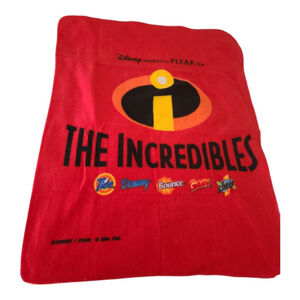 Vintage Incredibles Blanket Disney Pixar 2004 Fleece Throw